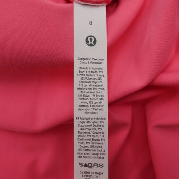 New Lululemon Size 8 Align Short Sleeve Dress SAKP Sakura Pink 3" Liner Nulu - Picture 7 of 9